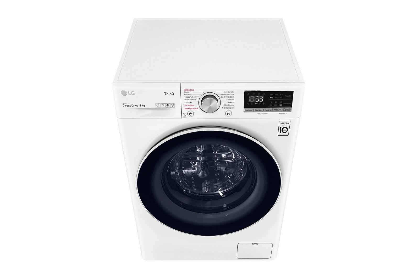 LG 10,5 kg parní pračka, B, Direct Drive™ motor, AI DD™, TurboWash™ - praní za 59 minut, AI DD™ - optimální volba pracích pohybů, parní péče Steam™, ThinQ™ + WiFi, F4WV710P0E