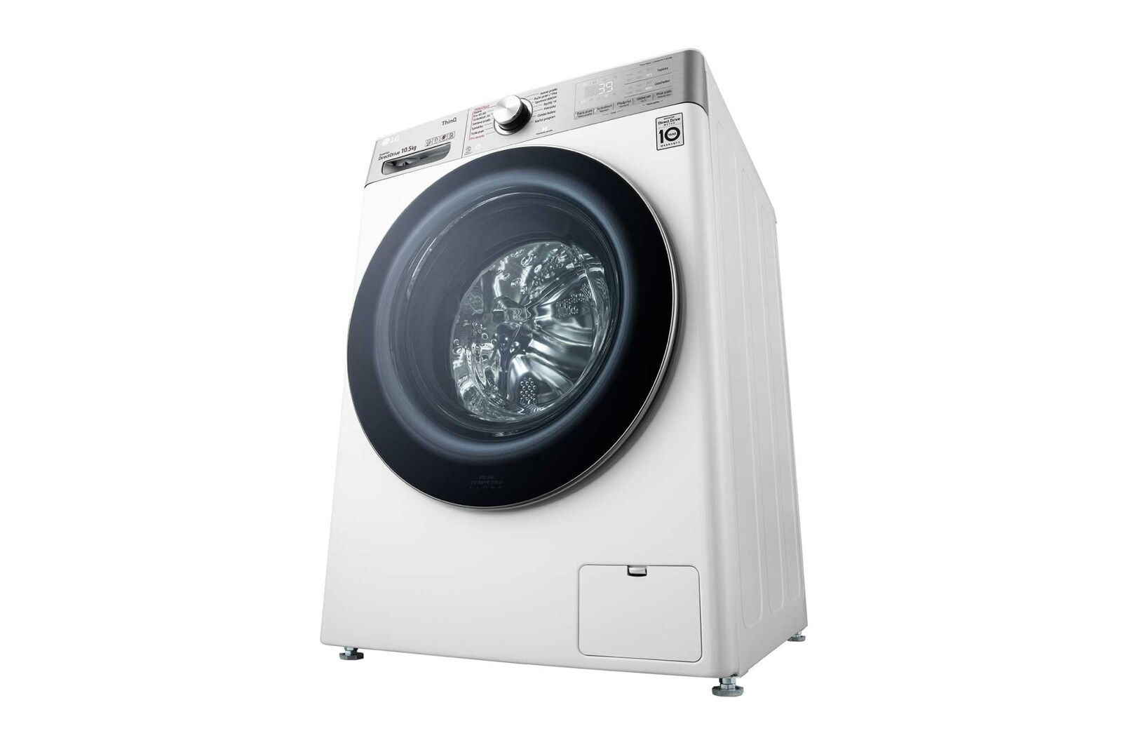 LG 10,5 kg parní pračka, Direct Drive™ motor, neomezené množství pracích pohybů, parní praní Steam+™, TurboWash™360°, ThinQ+WiFi, F610V10RW2W