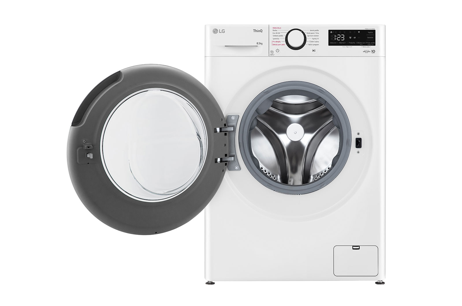 Pohled zepředu na slim pračku bílé barvy FA2S8V3GY3W