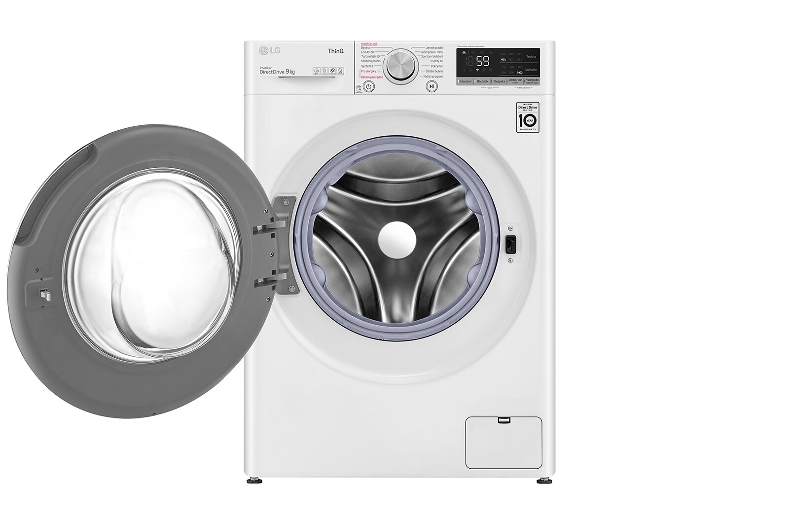 LG 9kg 1400 ot./min Direct Drive™ Parní pračka, Bílá, FA94V5UVW0