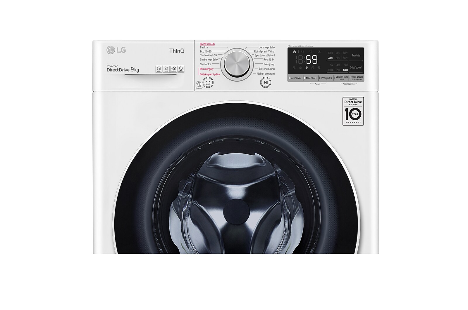 LG 9kg 1400 ot./min Direct Drive™ Parní pračka, Bílá, FA94V5UVW0