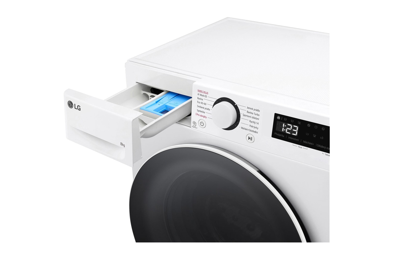 LG Slim parní pračka LG | 8 kg | 1200 ot./min | Direct Drive™ | Bílá, FLR5A82WW