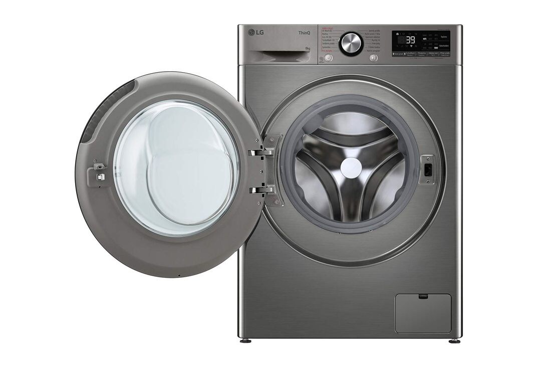 LG Slim parní pračka LG | 8 kg | A | 1200 ot./min | TurboWash™360° |Stříbrná, FLR7A82PG