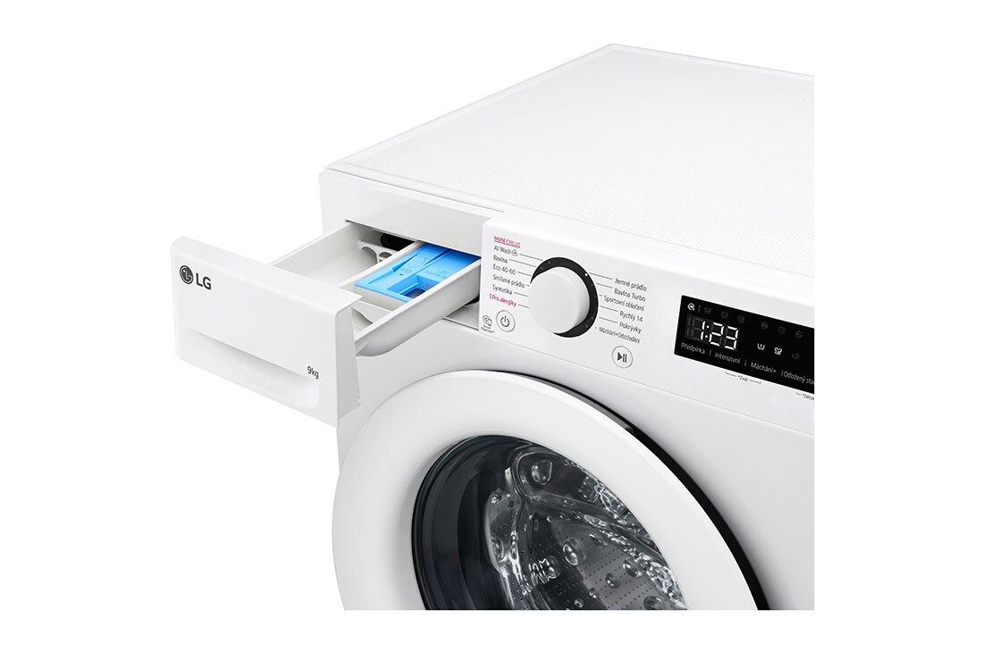 LG Parní pračka LG | 9 kg | A | 1400 ot./min | Direct Drive™ | AI DD™|Bílá, FSR5A94WH
