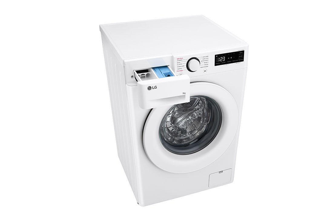 LG Parní pračka LG | 9 kg | A | 1400 ot./min | Direct Drive™ | AI DD™|Bílá, FSR5A94WH
