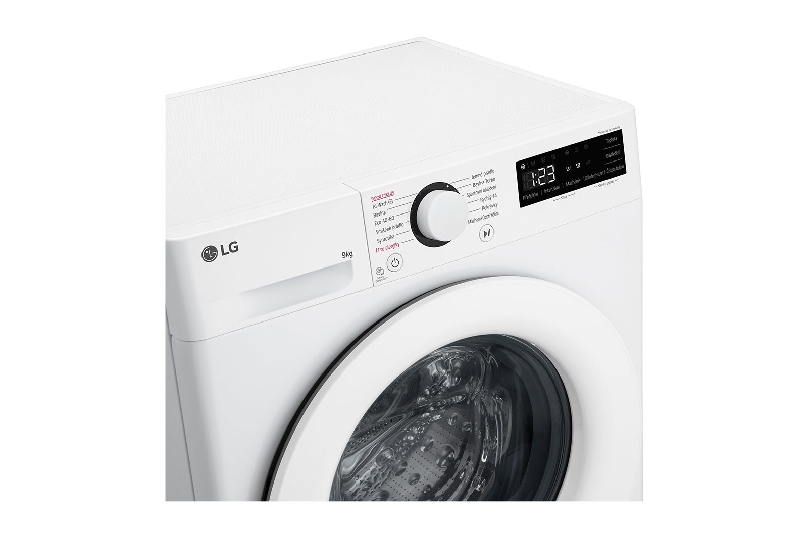 LG 9kg 1400 ot./min Direct Drive™ AI DD™ Parní pračka, Bílá, FSR5A94WH