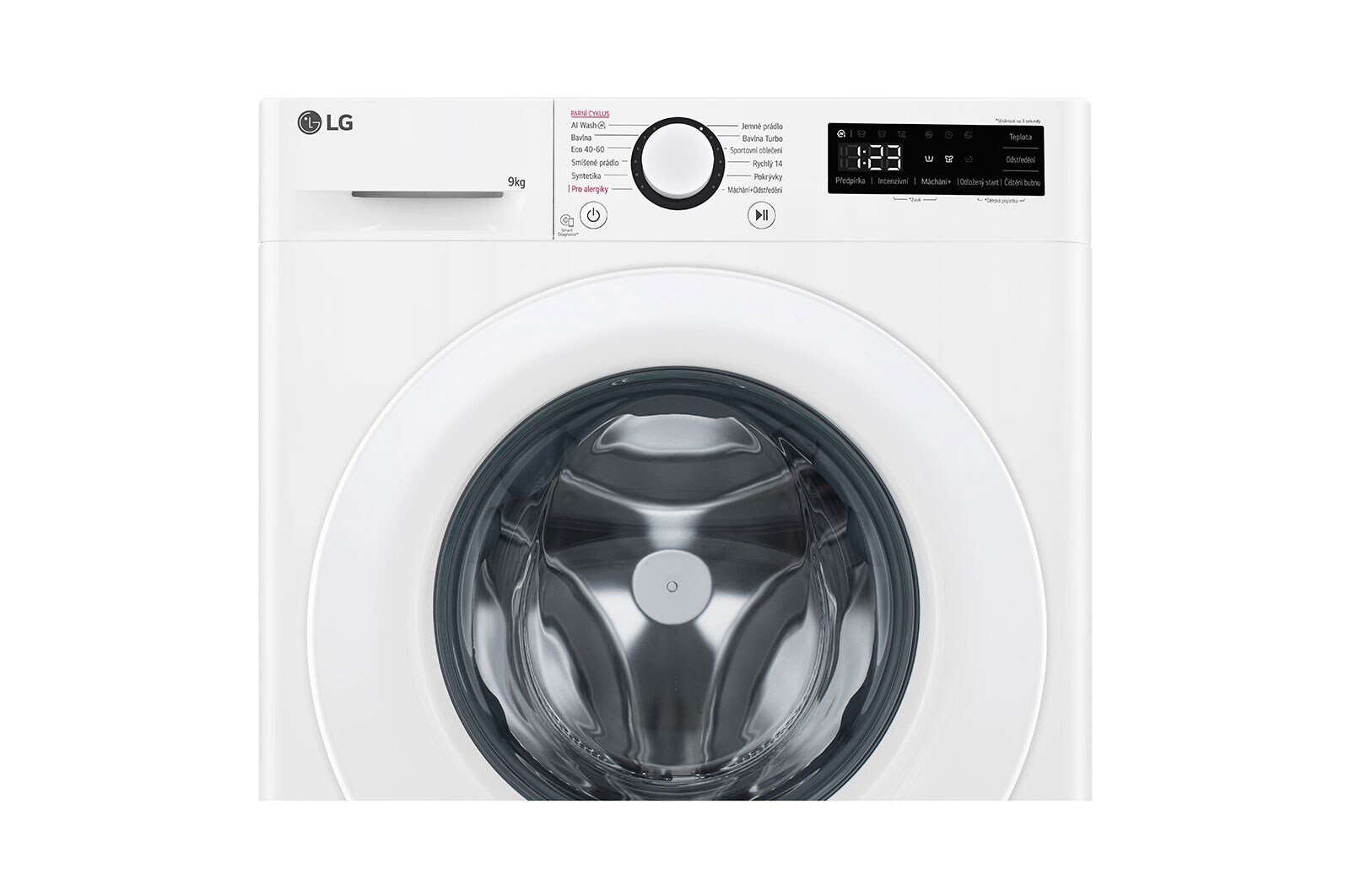 LG 9kg 1400 ot./min Direct Drive™ AI DD™ Parní pračka, Bílá, FSR5A94WH