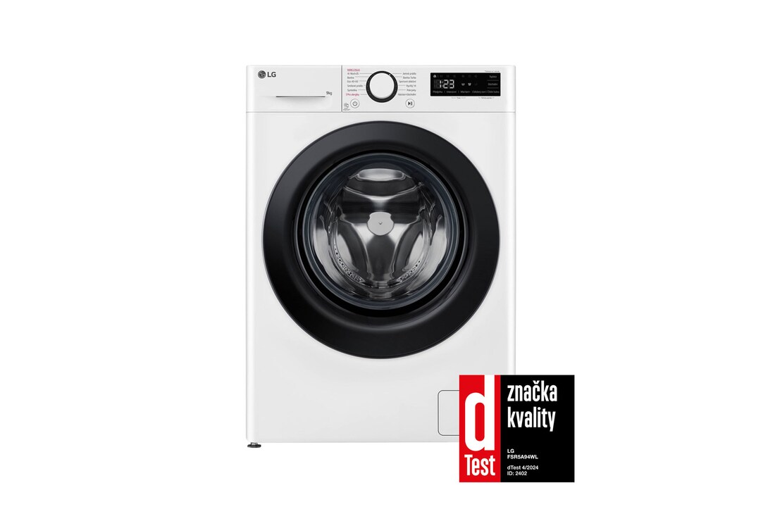 LG Parní pračka LG | 9 kg | A | 1400 ot./min | Direct Drive™ | AI DD™|Bílá, FSR5A94WL