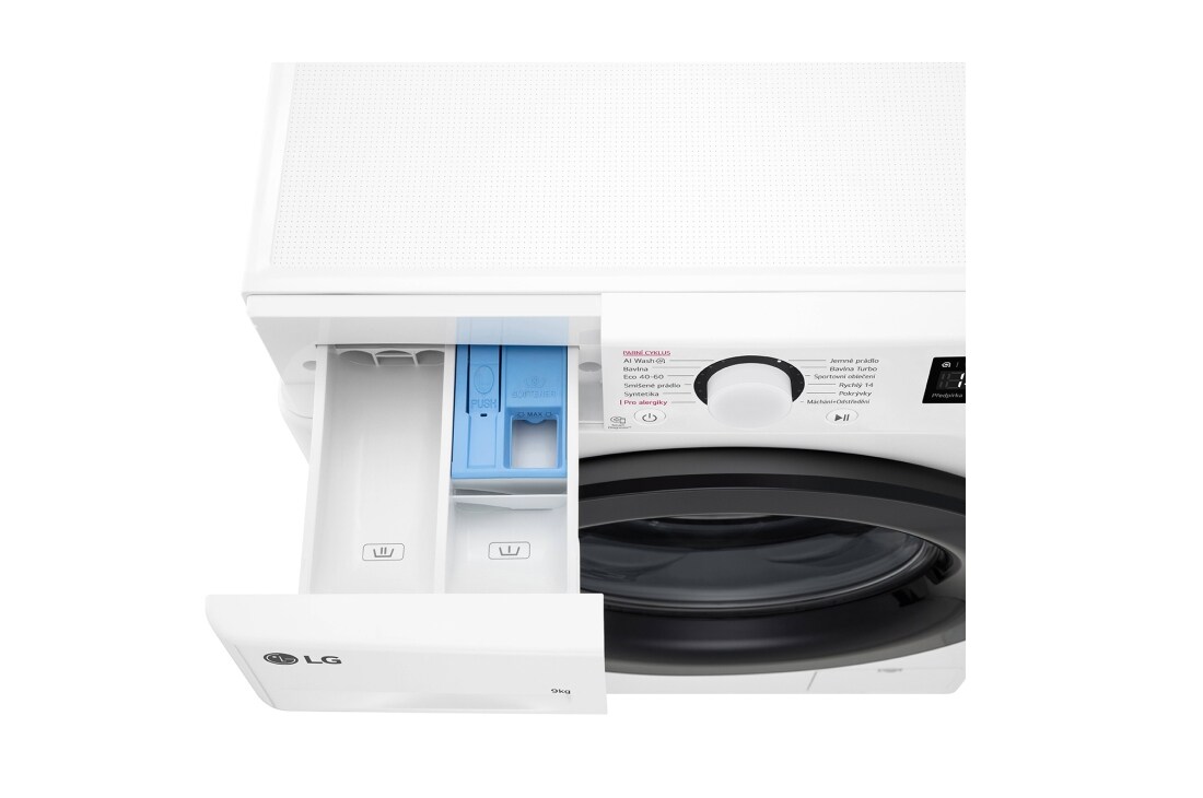 LG Parní pračka LG | 9 kg | A | 1400 ot./min | Direct Drive™ | AI DD™|Bílá, FSR5A94WL