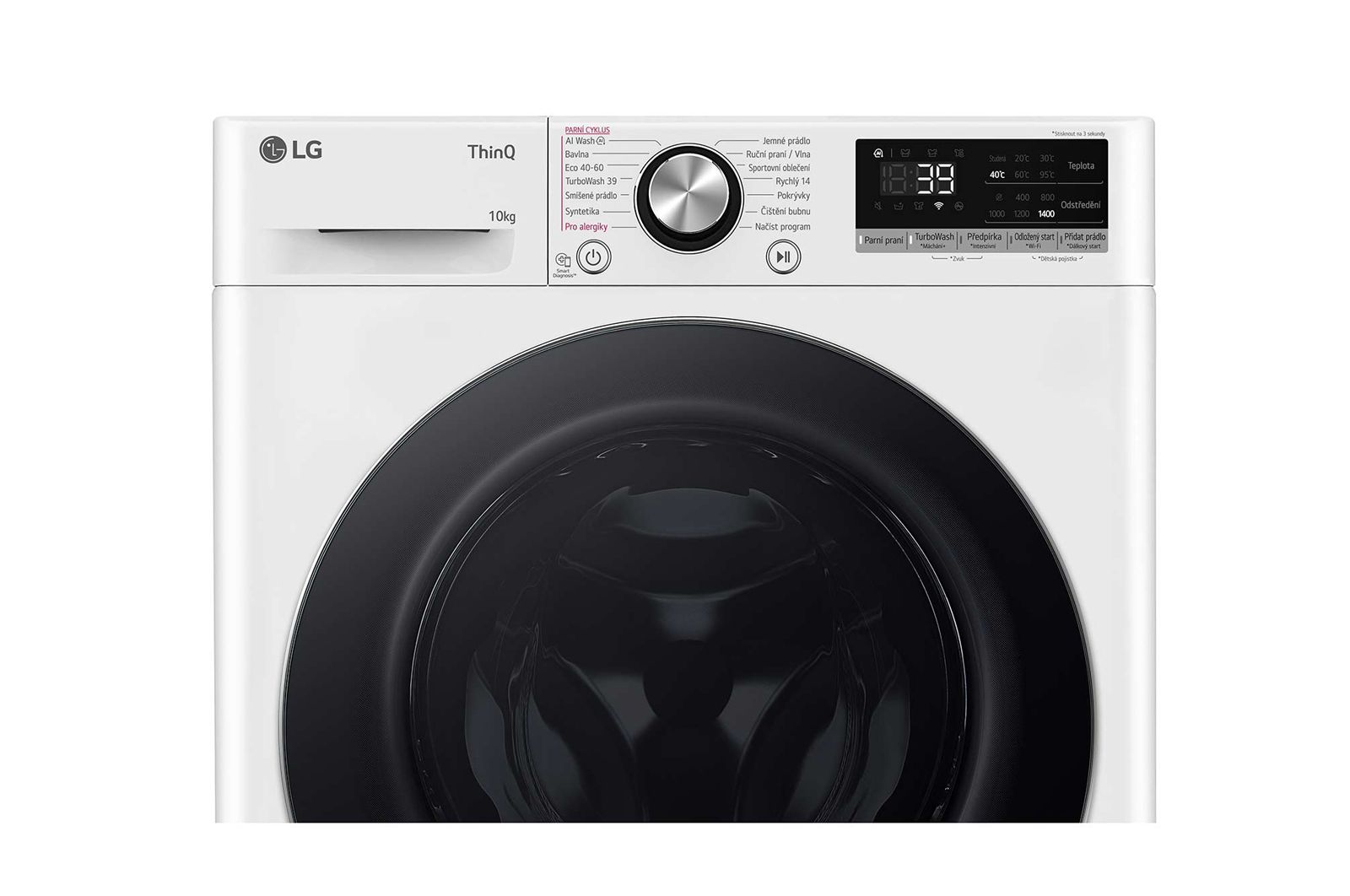 LG Parní pračka LG | 10 kg | A | 1400 ot./min | Direct Drive™ | AI DD™ |Bílá, FSR7A04WC