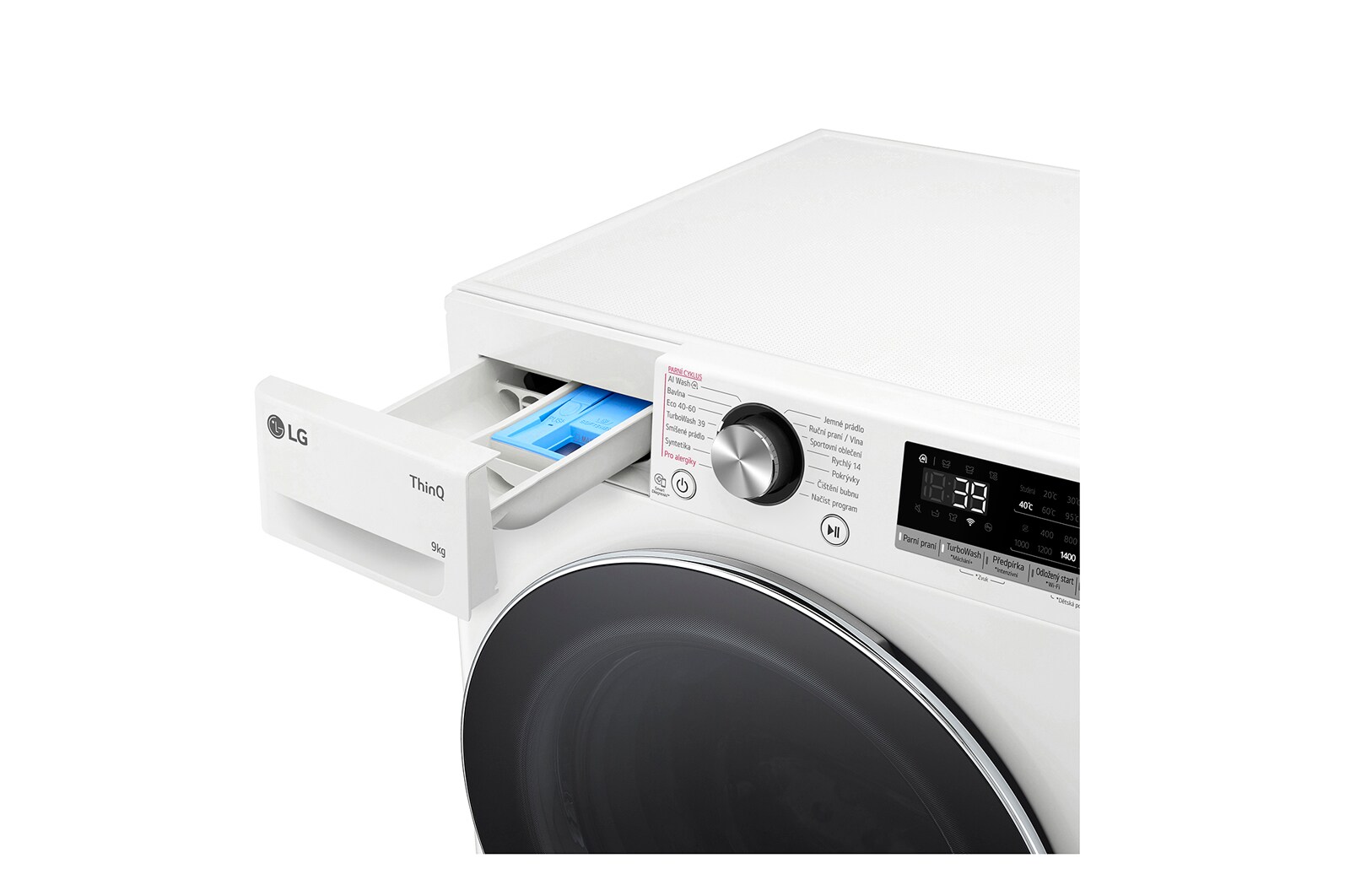 LG Parní pračka LG | 9 kg | A | 1400 ot./min | TurboWash™360° | ThinQ™|Bílá, FSR7A94WC