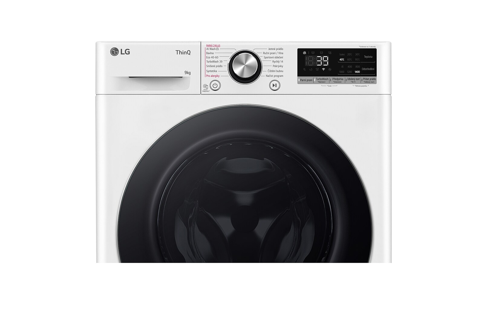 LG Parní pračka LG | 9 kg | A | 1400 ot./min | TurboWash™360° | ThinQ™|Bílá, FSR7A94WC