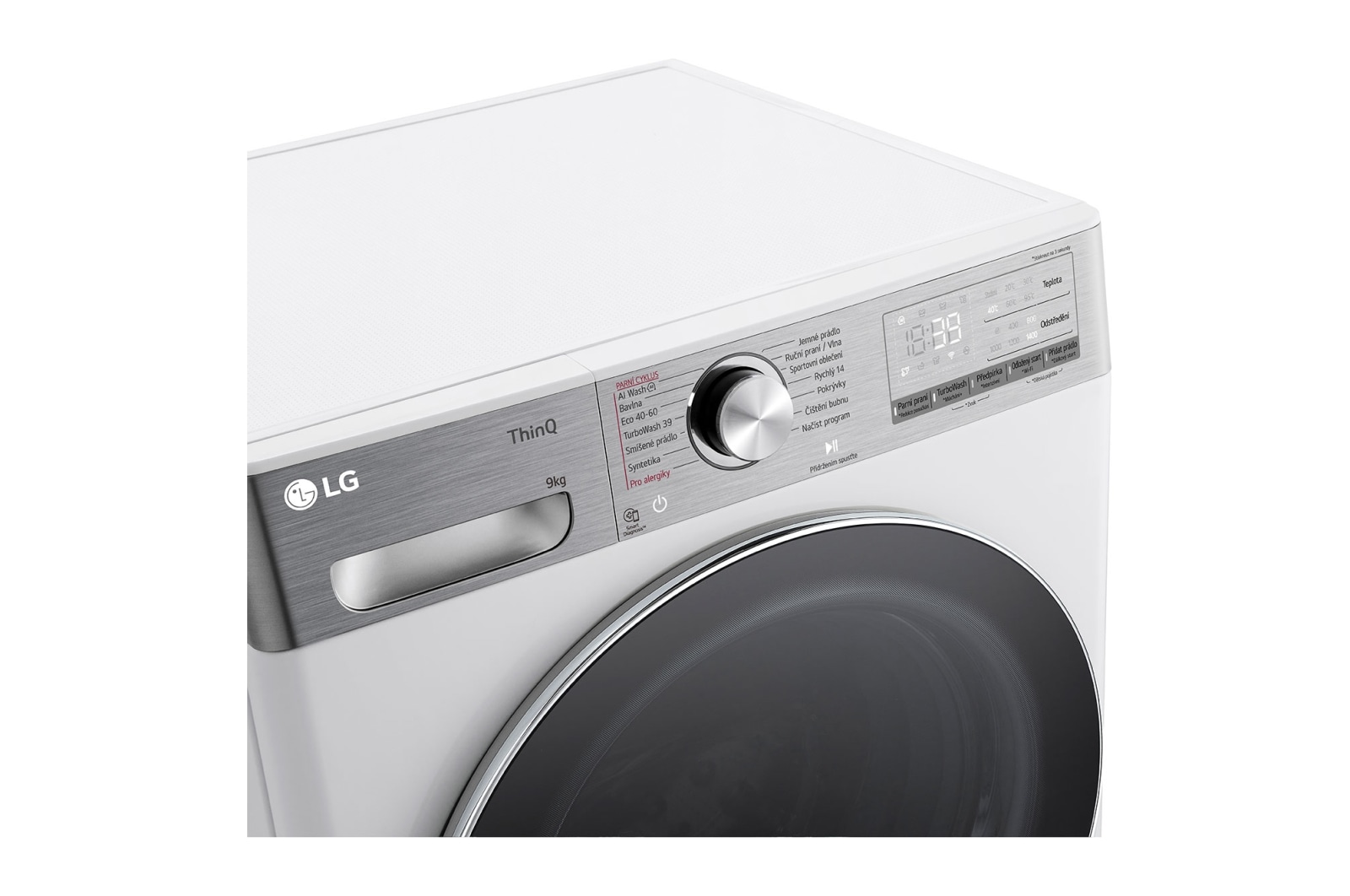 LG 9 kg parní pračka LG | A | 1400 ot./min | Direct Drive™ | AI DD™ | TurboWash™360°, FSR9A94WC