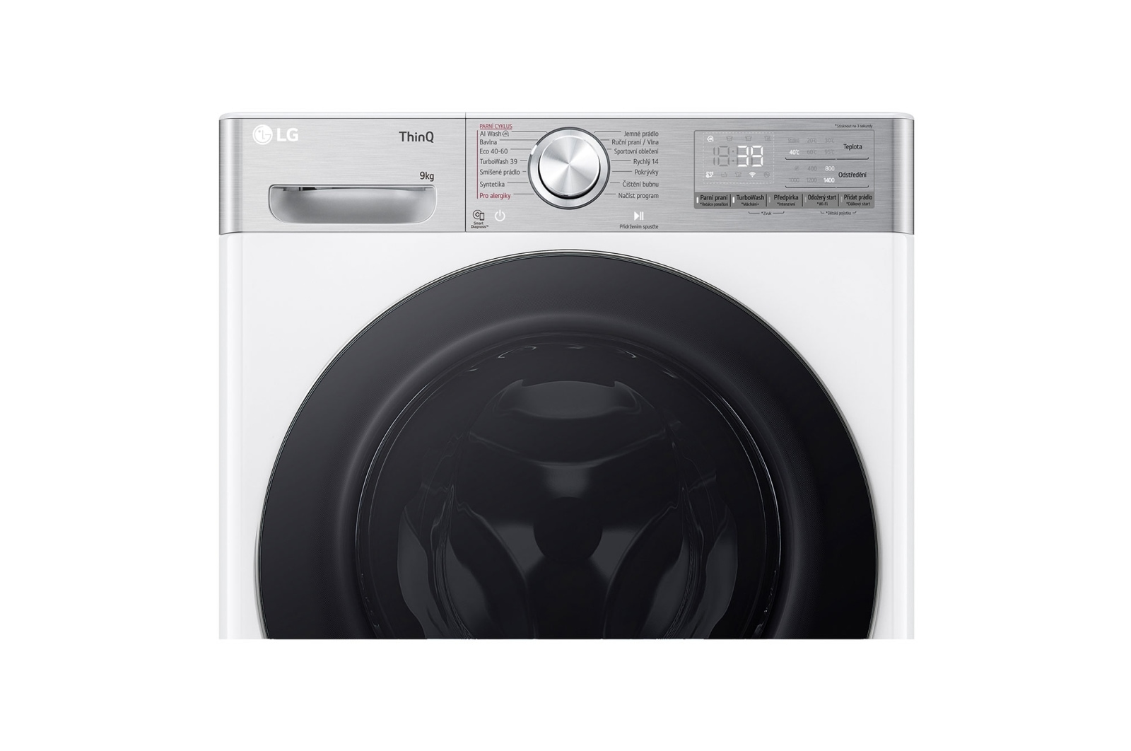 LG 9 kg parní pračka LG | A | 1400 ot./min | Direct Drive™ | AI DD™ | TurboWash™360°, FSR9A94WC