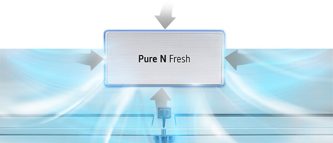Filtrace Pure N Fresh nasává pachy a rozptyluje čistý chladný vzduch pro svěží prostředí v chladničce.