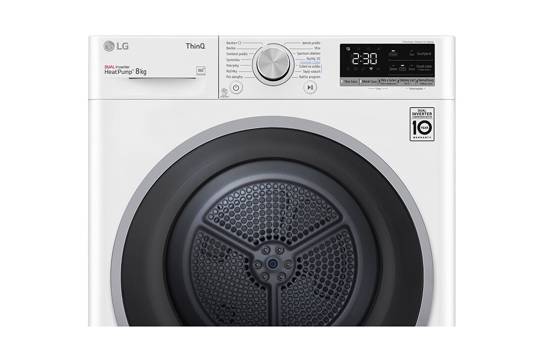 LG Sušička LG | 8 kg | DUAL Inverter Heat Pump™|ThinQ™|Bílá, RC81V5AV7N