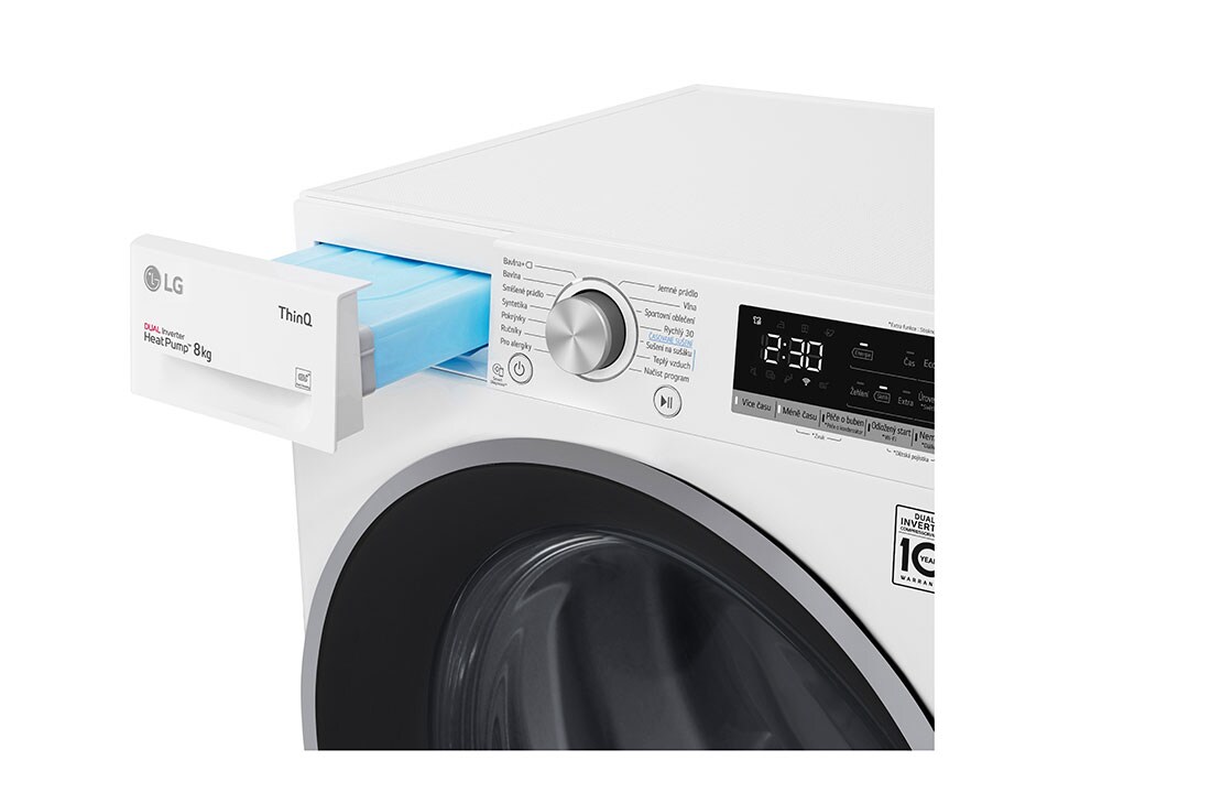LG Sušička LG | 8 kg | DUAL Inverter Heat Pump™|ThinQ™|Bílá, RC81V5AV7N