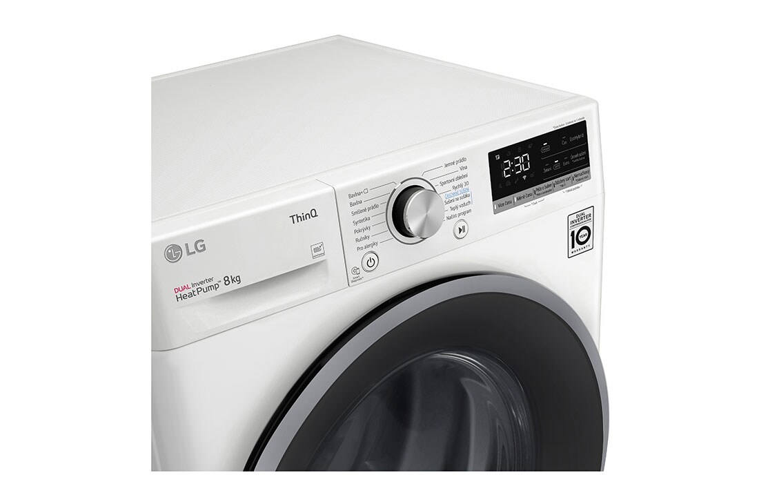 LG Sušička LG | 8 kg | DUAL Inverter Heat Pump™|ThinQ™|Bílá, RC81V5AV7N