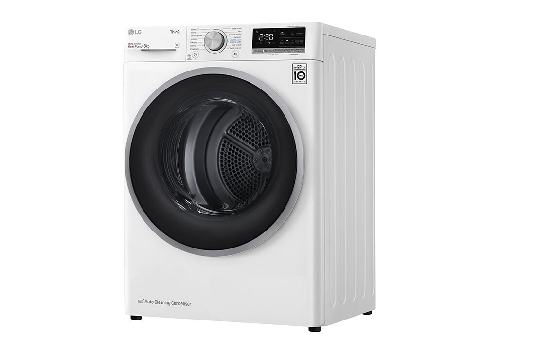 LG Sušička LG | 8 kg | DUAL Inverter Heat Pump™|ThinQ™|Bílá, RC81V5AV7N