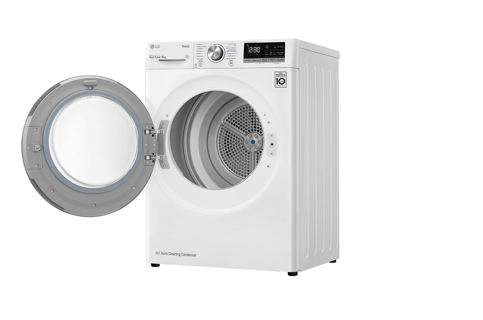LG 8 kg sušička, A++ (v rozsahu A++ až D), 14 programů, 13 přídavných možností, 3 možnosti sušení, ThinQ™ + WiFi připojení, RC81V5AV7Q