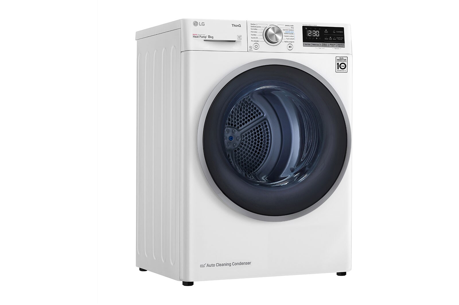 LG 8 kg sušička, A++ (v rozsahu A++ až D), 14 programů, 13 přídavných možností, 3 možnosti sušení, ThinQ™ + WiFi připojení, RC81V5AV7Q