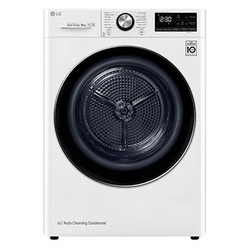 Pohled zepředu na 8 kg Sušička DUAL Inverter Heat Pump™, Bílá RC81V9AV2W