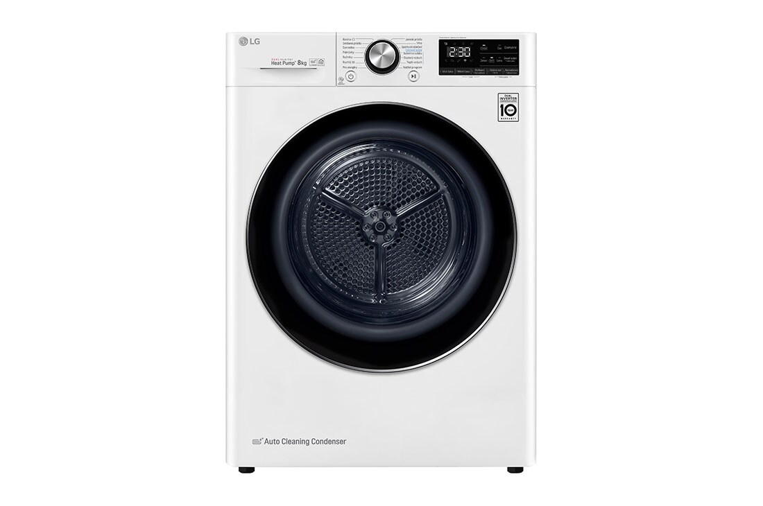 LG Sušička LG | 8 kg | Režim Energie / Čas |  automatické čištění kondenzátoru | Wi-Fi |Bílá, RC81V9AV2W