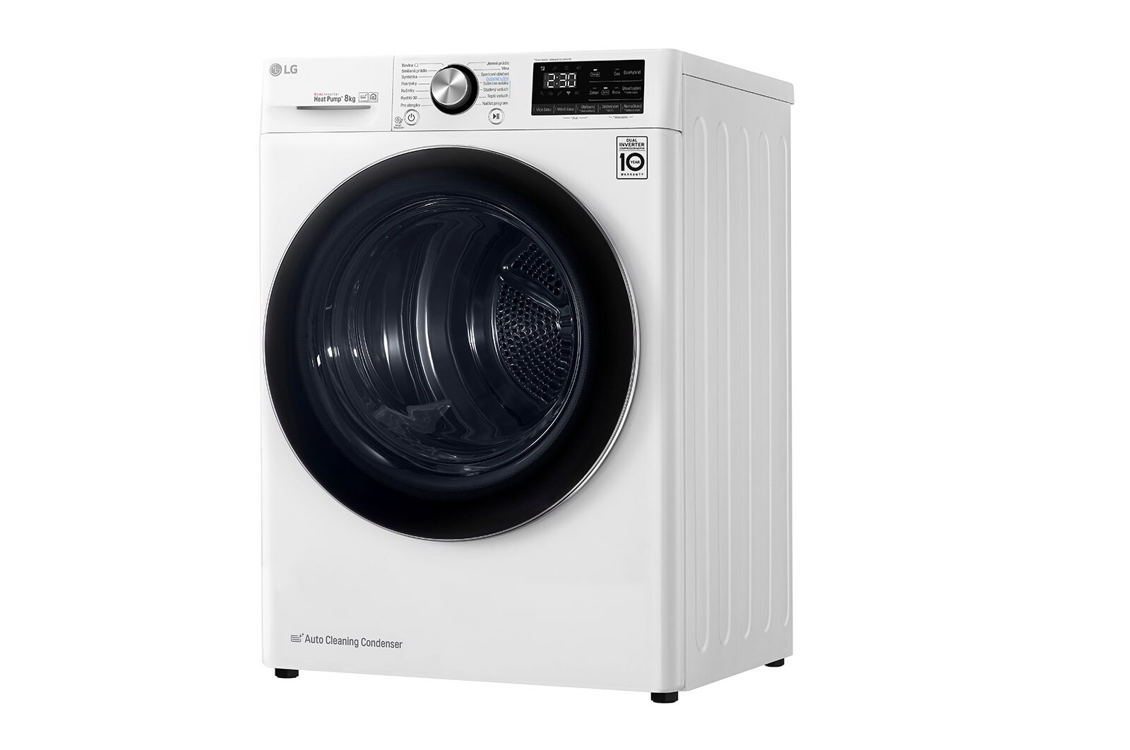 LG Sušička LG | 8 kg | Režim Energie / Čas |  automatické čištění kondenzátoru | Wi-Fi |Bílá, RC81V9AV2W