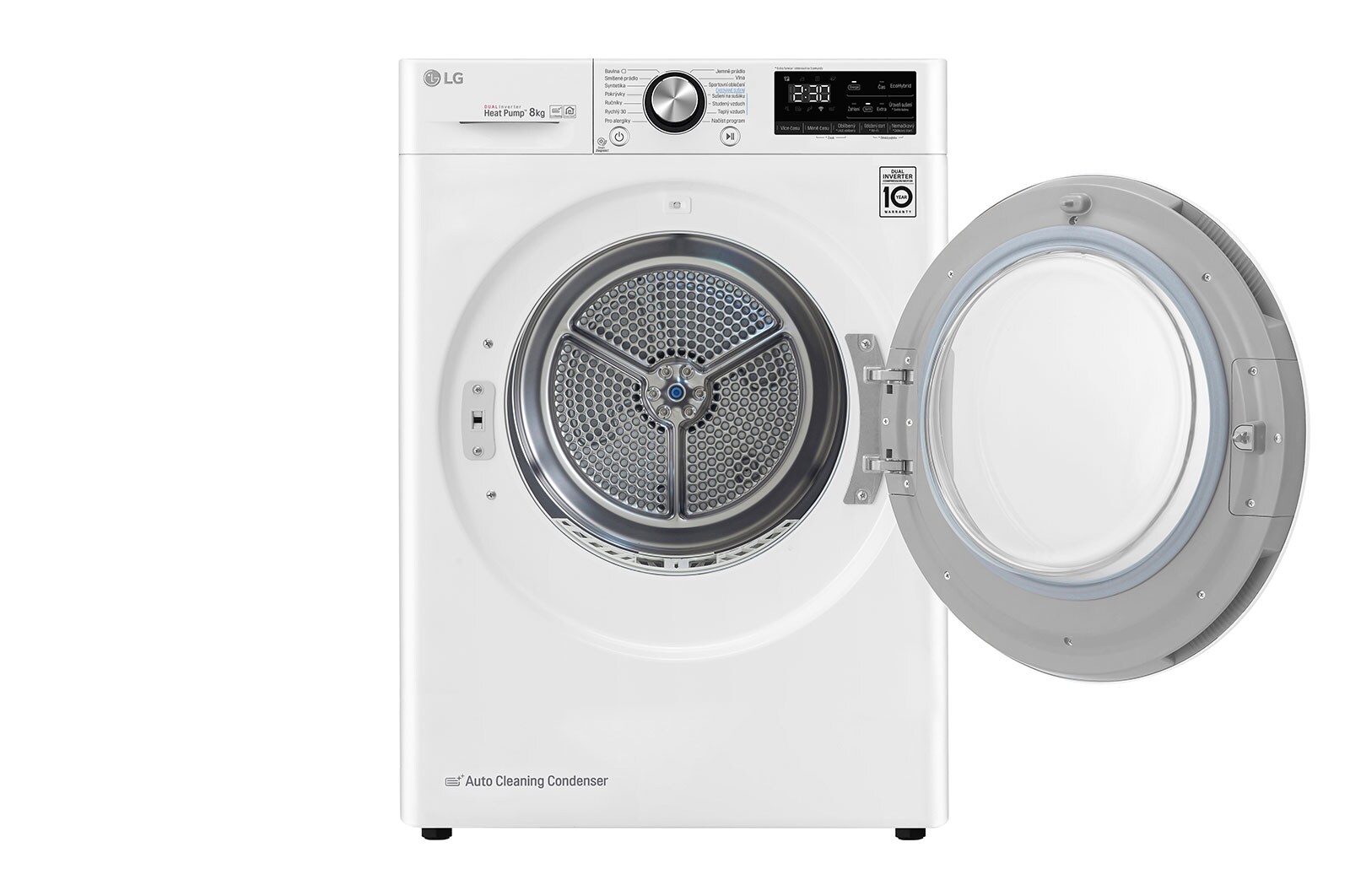 LG Sušička LG | 8 kg | Režim Energie / Čas |  automatické čištění kondenzátoru | Wi-Fi |Bílá, RC81V9AV2W