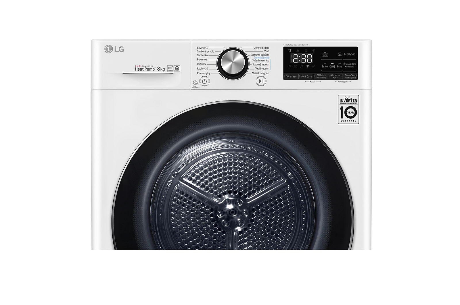 LG Sušička LG | 8 kg | Režim Energie / Čas |  automatické čištění kondenzátoru | Wi-Fi |Bílá, RC81V9AV2W