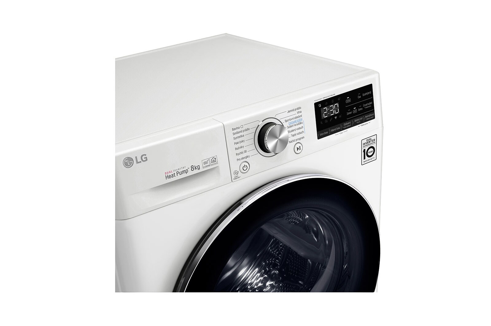 LG Sušička LG | 8 kg | Režim Energie / Čas |  automatické čištění kondenzátoru | Wi-Fi |Bílá, RC81V9AV2W