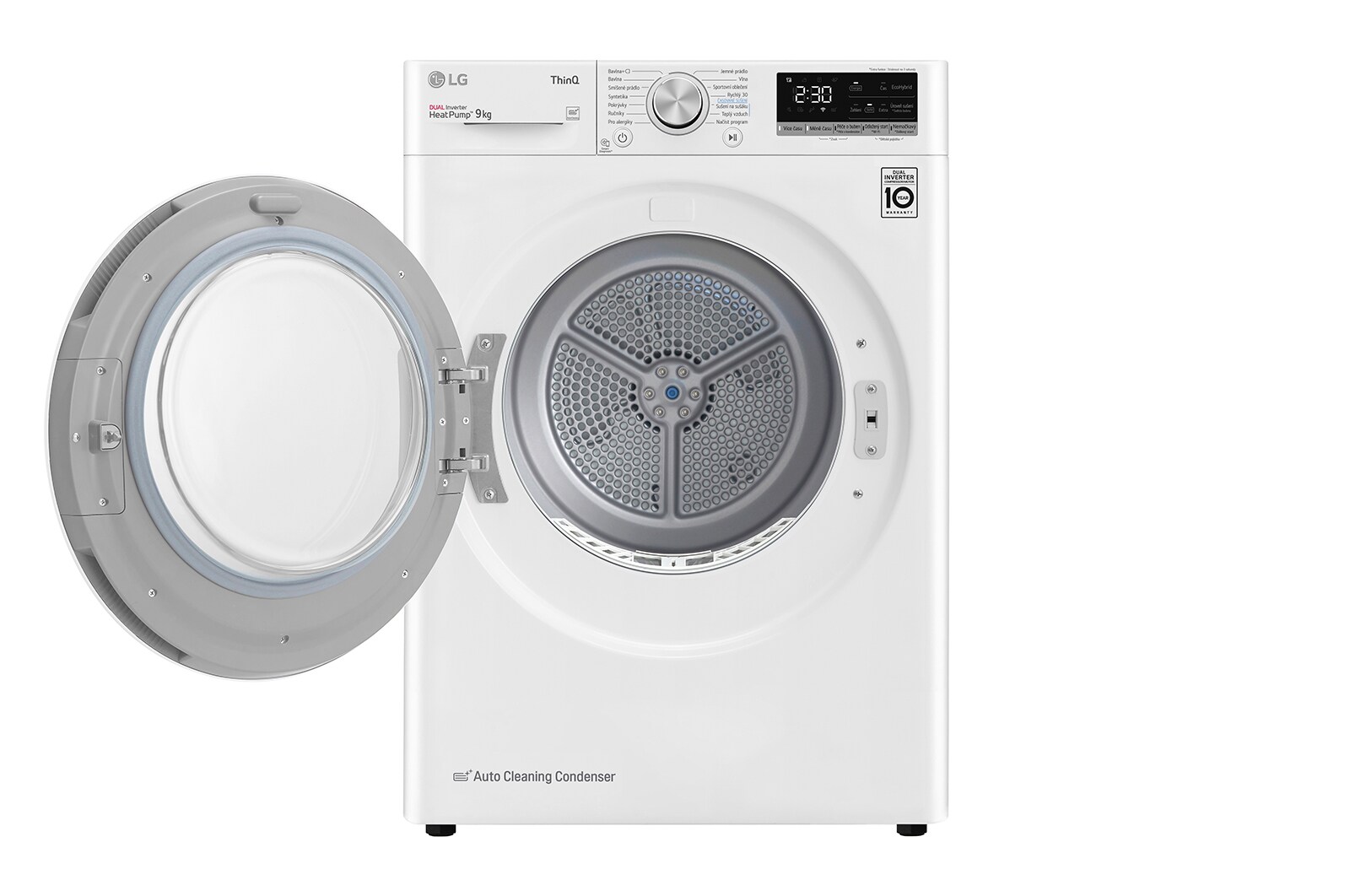 LG Sušička LG | 9 kg | DUAL Inverter Heat Pump™ |ThinQ™|Bílá, RC91V5AV6N