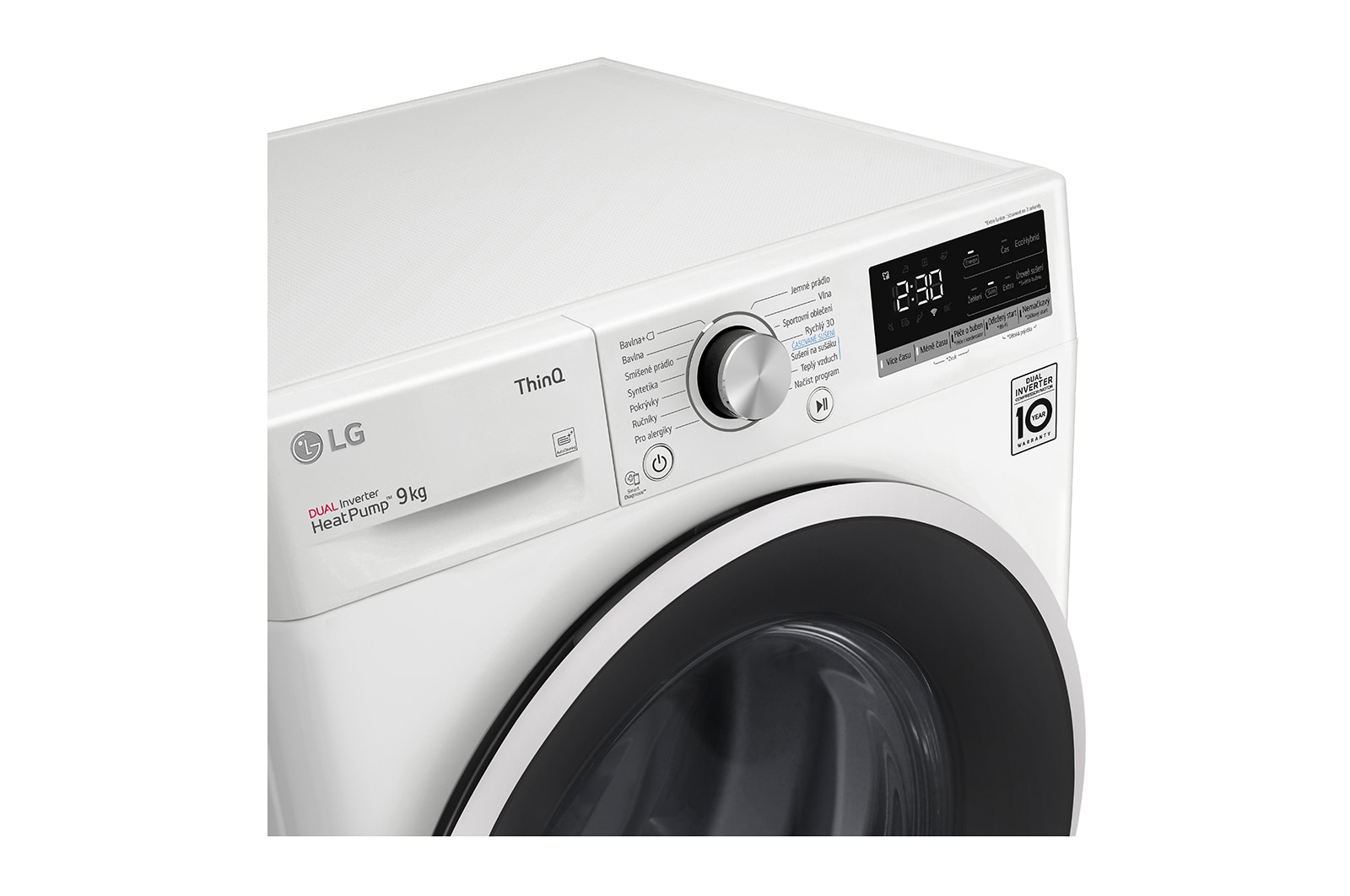 LG Sušička LG | 9 kg | DUAL Inverter Heat Pump™ |ThinQ™|Bílá, RC91V5AV6N