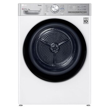 Pohled zepředu na 9 kg Sušička DUAL Inverter Heat Pump™, Bílá RC91V9AV2QR