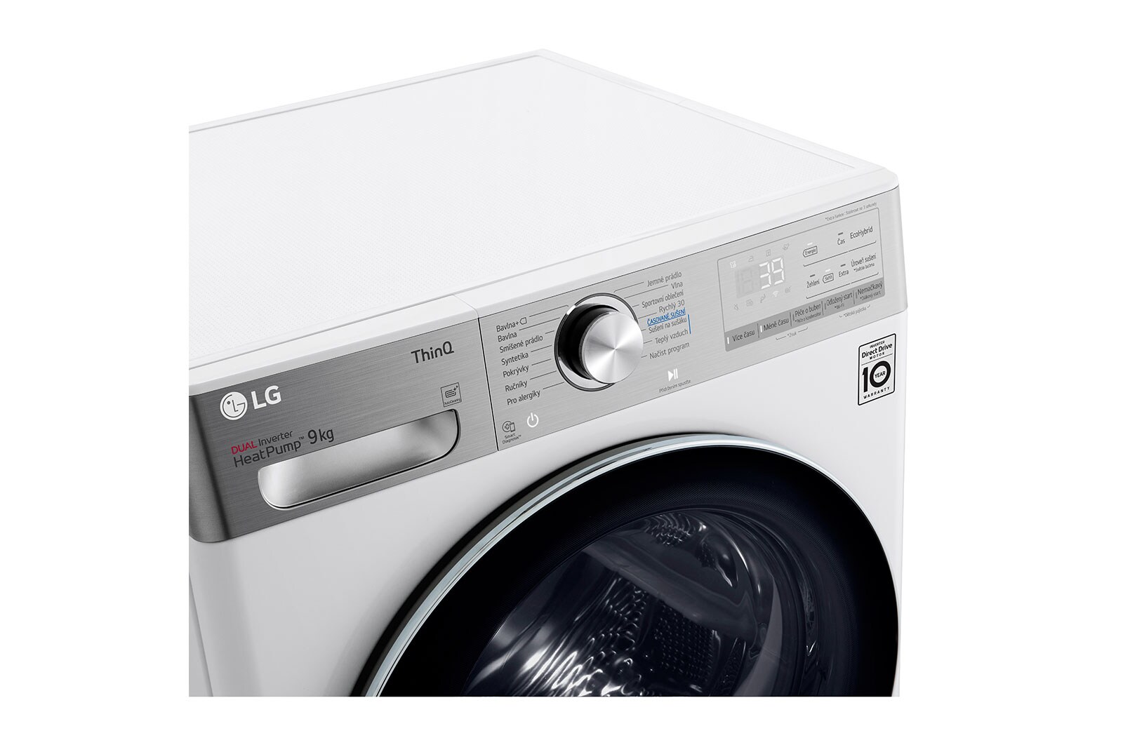 LG Sušička LG | 9 kg | DUAL Inverter Heat Pump™ |ThinQ™|Bílá, RC91V9AV2QR