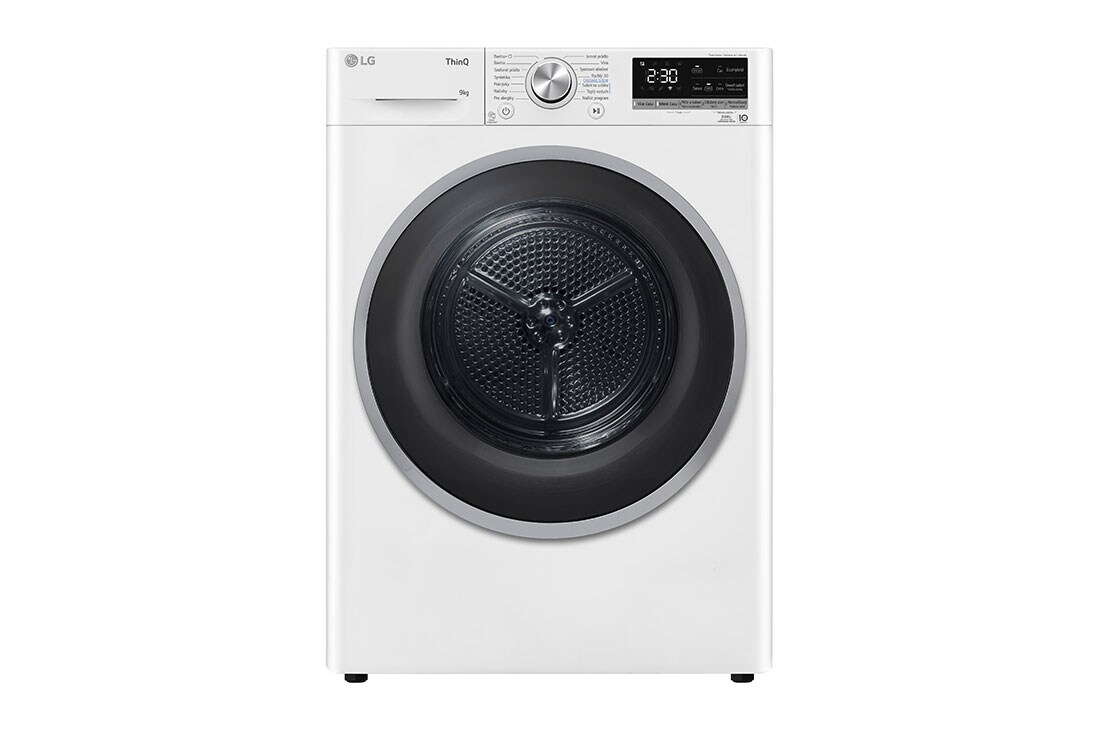 LG Sušička LG | 9 kg | DUAL Inverter Heat Pump™ |ThinQ™|Bílá, RC91V9AVRN