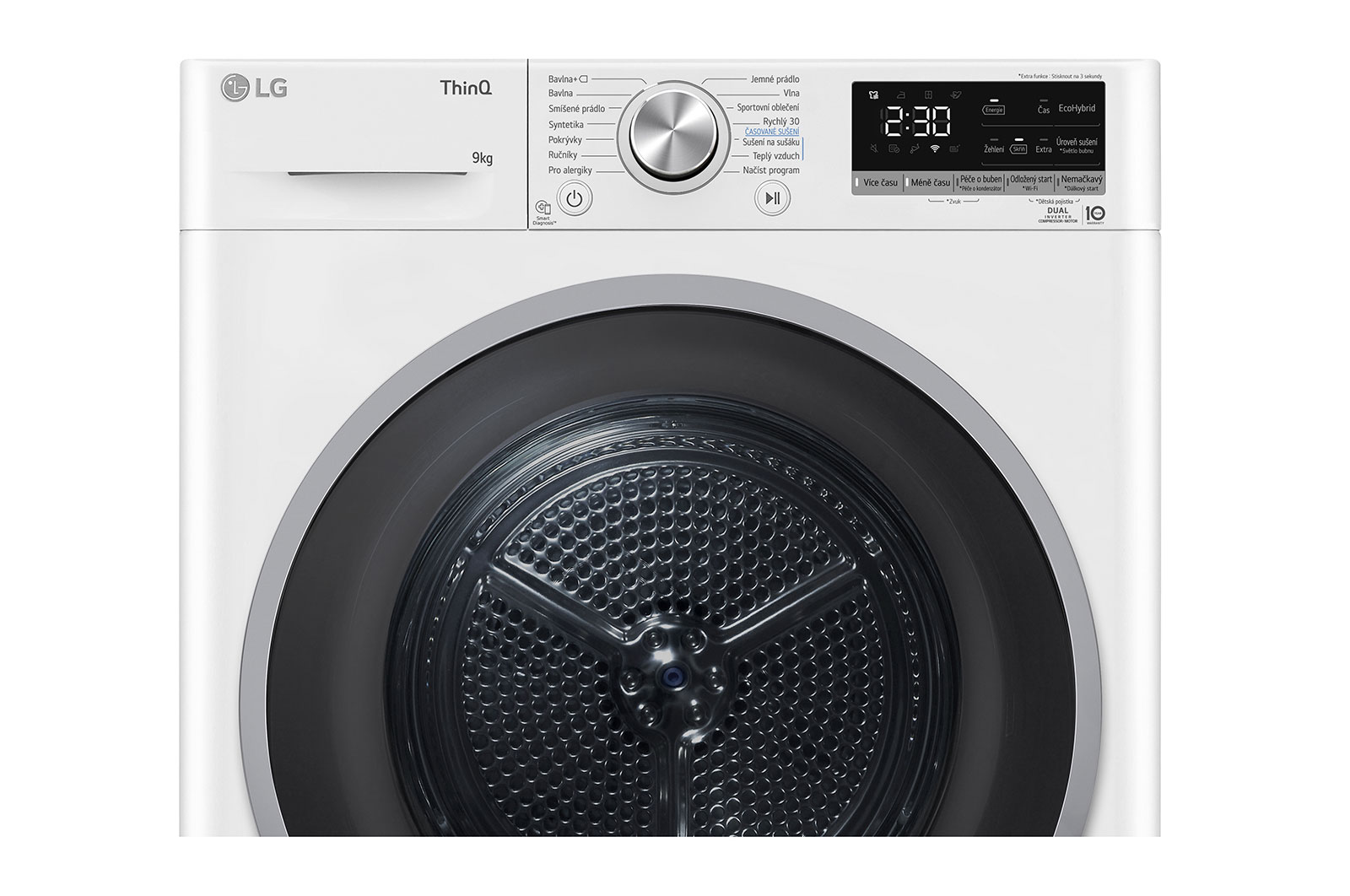 LG Sušička LG | 9 kg | DUAL Inverter Heat Pump™ |ThinQ™|Bílá, RC91V9AVSN