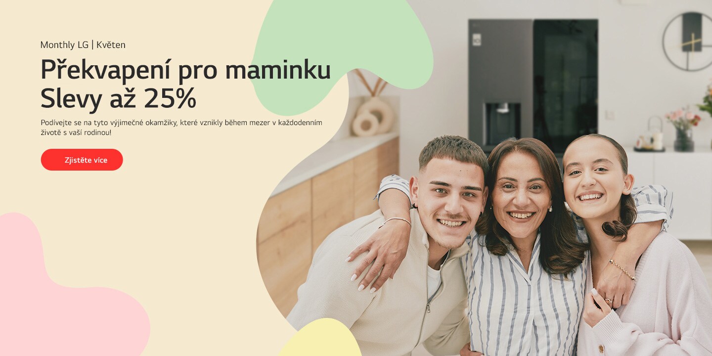 obrázek s osobou a domácími spotřebiči LG
