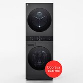 LG WashTower | 12 / 10 kg |1400 ot./min | AI DD™ | TurboWash™360°|Černá/šedá