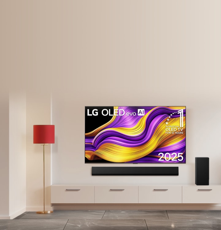 OLED77G57LW und DSG10TY sind die Produkte, die im Bereich für Premium-Produkte ausgestellt werden.