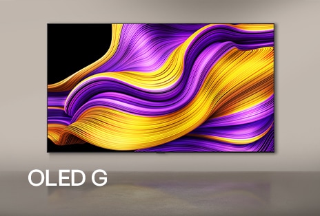 LG OLED G, der einen abstrakten Hintergrund zeigt.