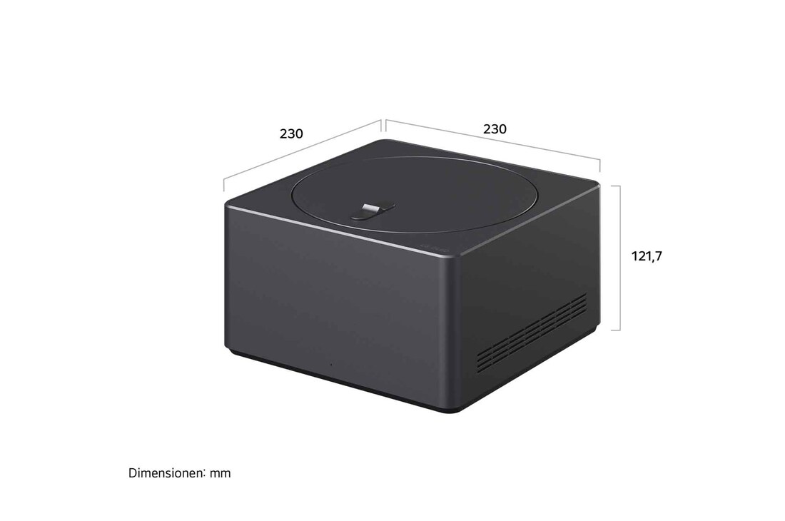Zero Connect Box mit den entsprechenden Größenangaben in Millimetern.