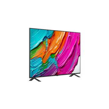 Leicht abgewinkelte Seitenansicht des LG QNED TV von rechts