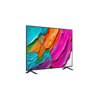 Leicht abgewinkelte Seitenansicht des LG QNED TV von rechts