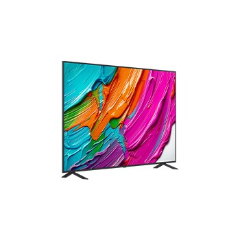 Leicht abgewinkelte Seitenansicht des LG QNED TV von rechts