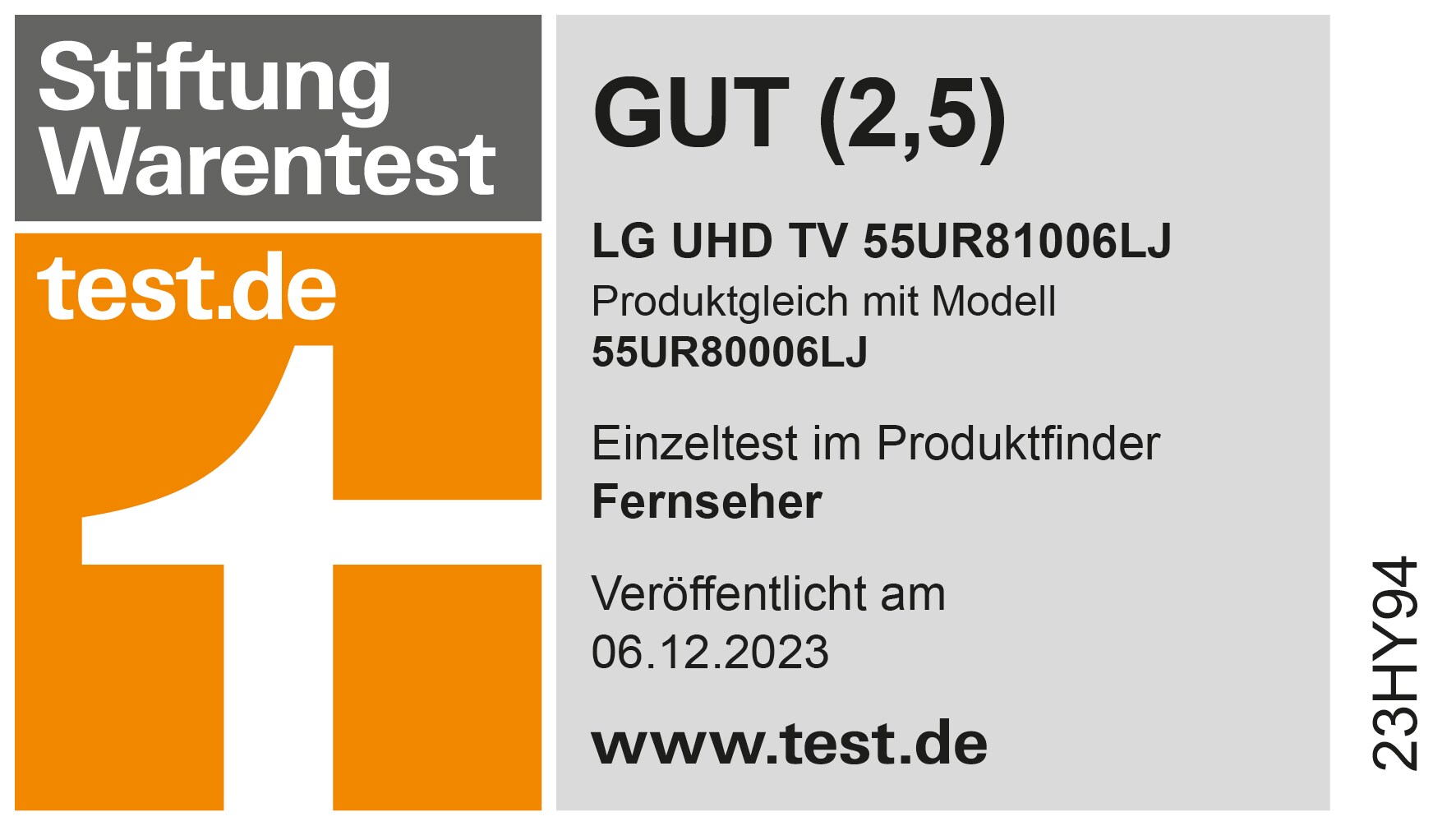 Stiftung Warentest 55UR81006LJ