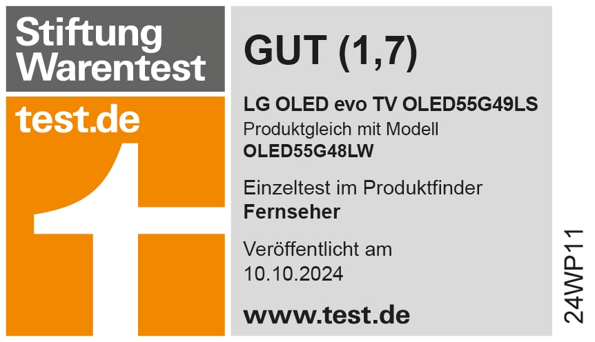 Stiftung Warentest OLED G4 Serie