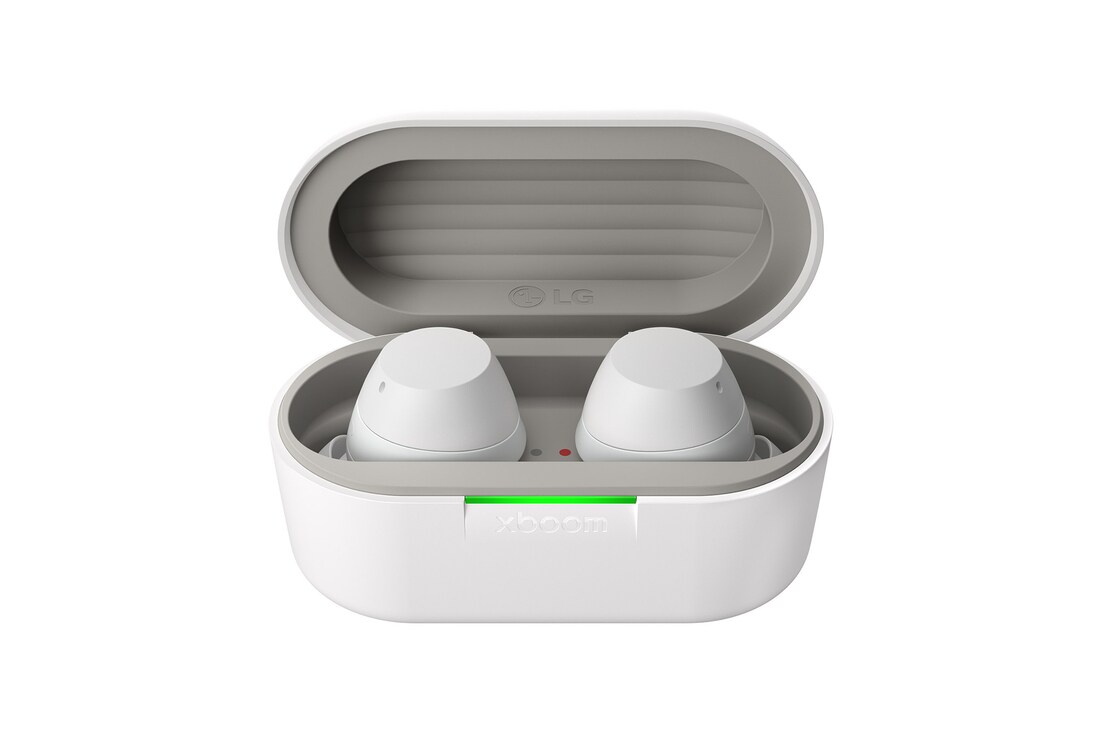 LG xboom Buds by will.i.am | Bluetooth-Ohrhörer | xboom Signature Sound mit Graphen-Treiber, xboom Buds white
