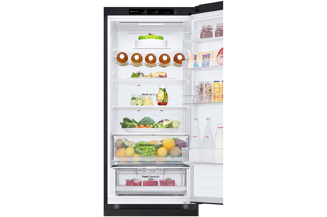 Wine rack and detail view with food 