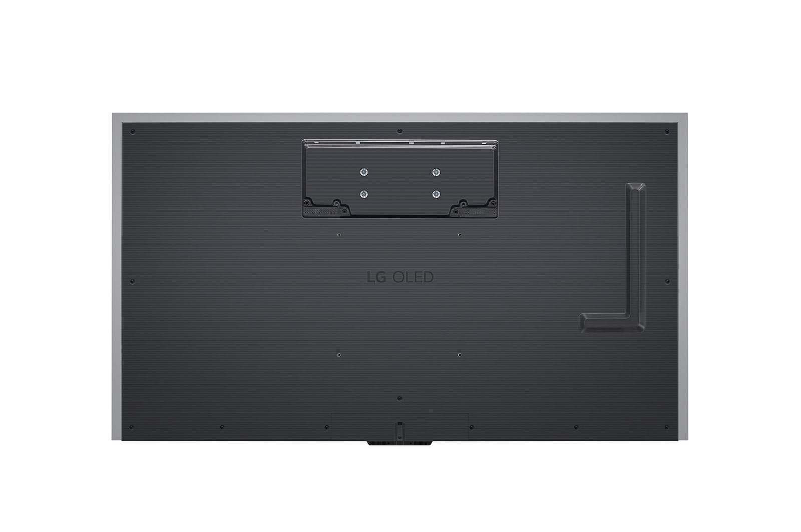 Rückansicht des LG OLED evo AI M4 4K Smart TV Fernsehers mit Wandhalterungsschnittstelle.